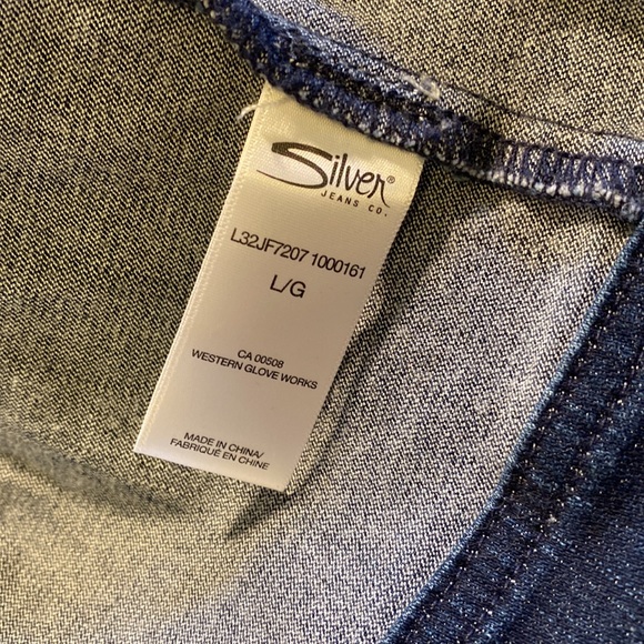 Silver Jean Co woman’s zip up jean jacket size L. NWT - Picture 10 of 12